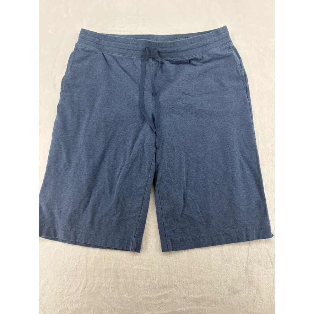 Karen Scott Shorts Womens PXL Knit Shorts Blue Sport Drawstring Elastic 6566